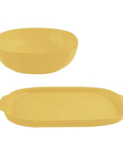 Corelle dinnerware platesplates 2-piece Serving Set, Curry Yellow