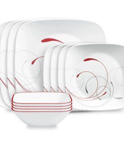 Corelle dinnerware platesplates Square Splendor 12-piece Dinnerware Set, Service for 4