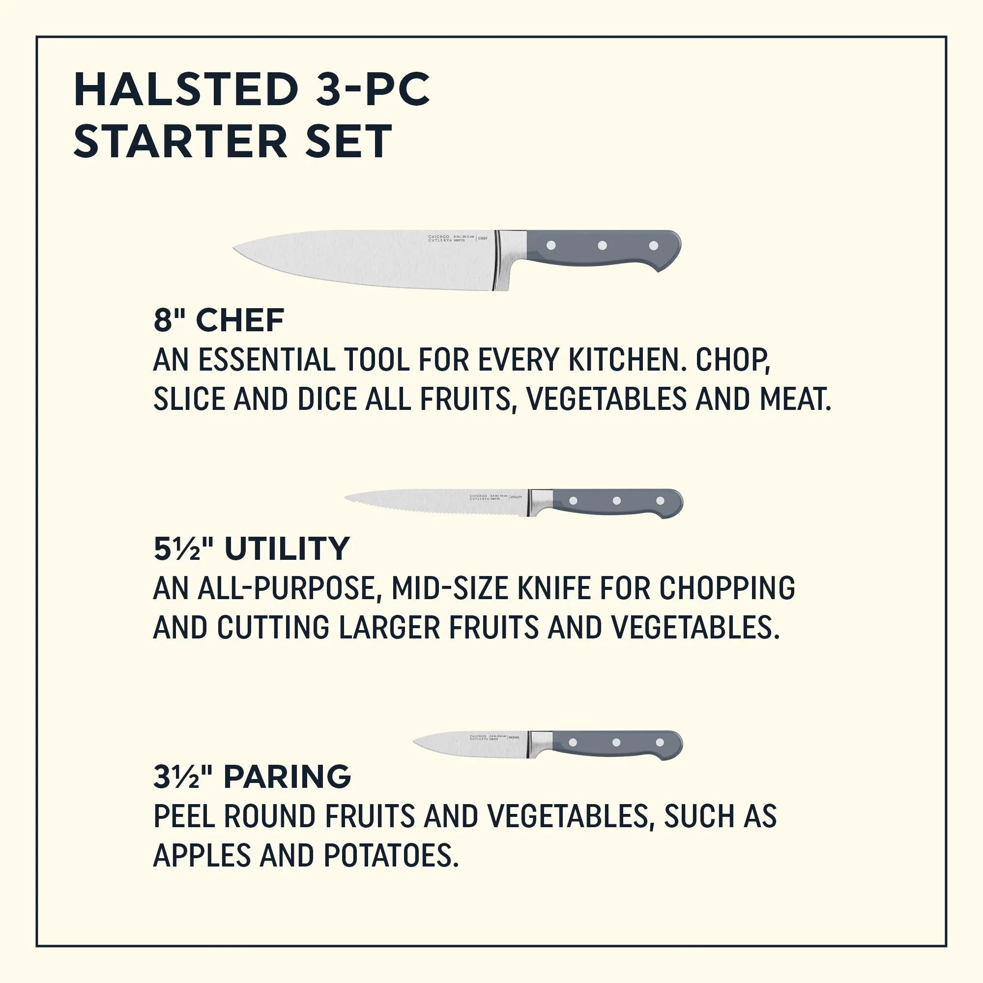 Corelle dinnerware platesplates Halsted 3-piece Knife Set - Image 2