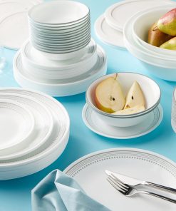 Alternative view of Corelle dinnerware platesplates Mystic Gray 78-piece Dinnerware Set, Service for 12