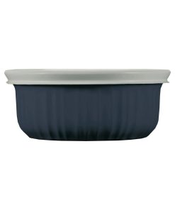Corelle dinnerware platesplates French Colors 16-ounce Baking Dish with Lid, Navy