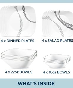 Alternative view of Corelle dinnerware platesplates Urban Arc 16-piece Dinnerware Set, Service for 4