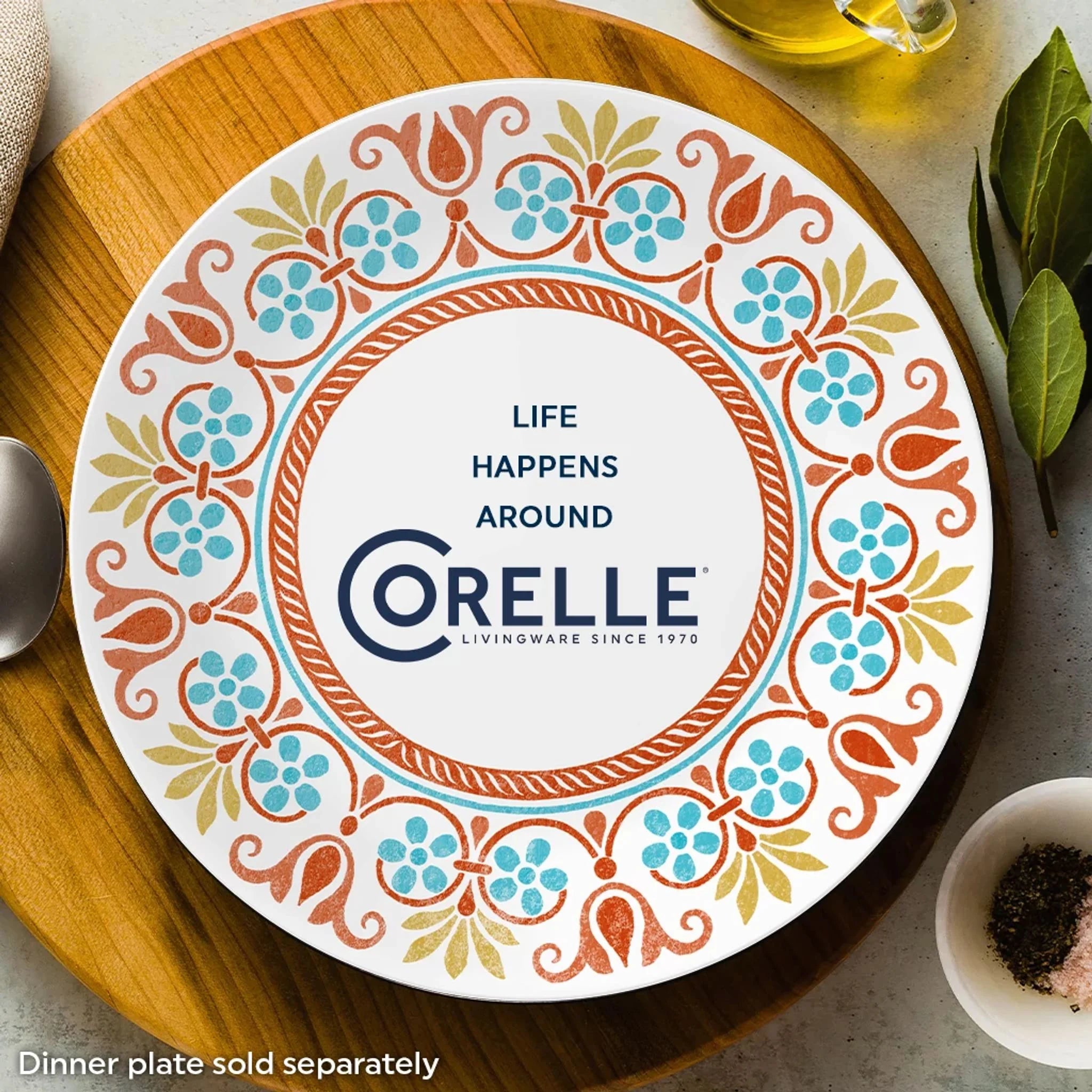 Corelle dinnerware platesplates Global Collection Terracotta Dreams, 8.5 Salad Plates, 6-pack - Image 6