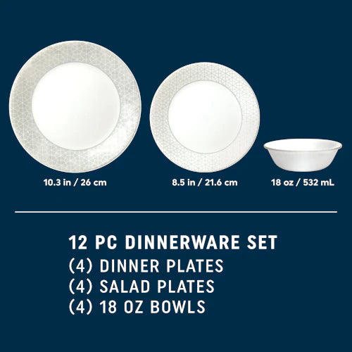 Corelle dinnerware platesplates Knox 12-piece Dinnerware Set, Service for 4 - Image 2