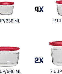 Alternative view of Corelle dinnerware platesplates Anchor Hocking 26 Piece Glass Storage Containers with Lids (13 Glass Food Storage Containers & 13 Red SnugFit Lids)