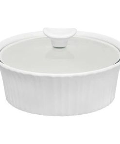 Corelle dinnerware platesplates French White Corelle 1.5-quart Round Casserole Dish with Lid