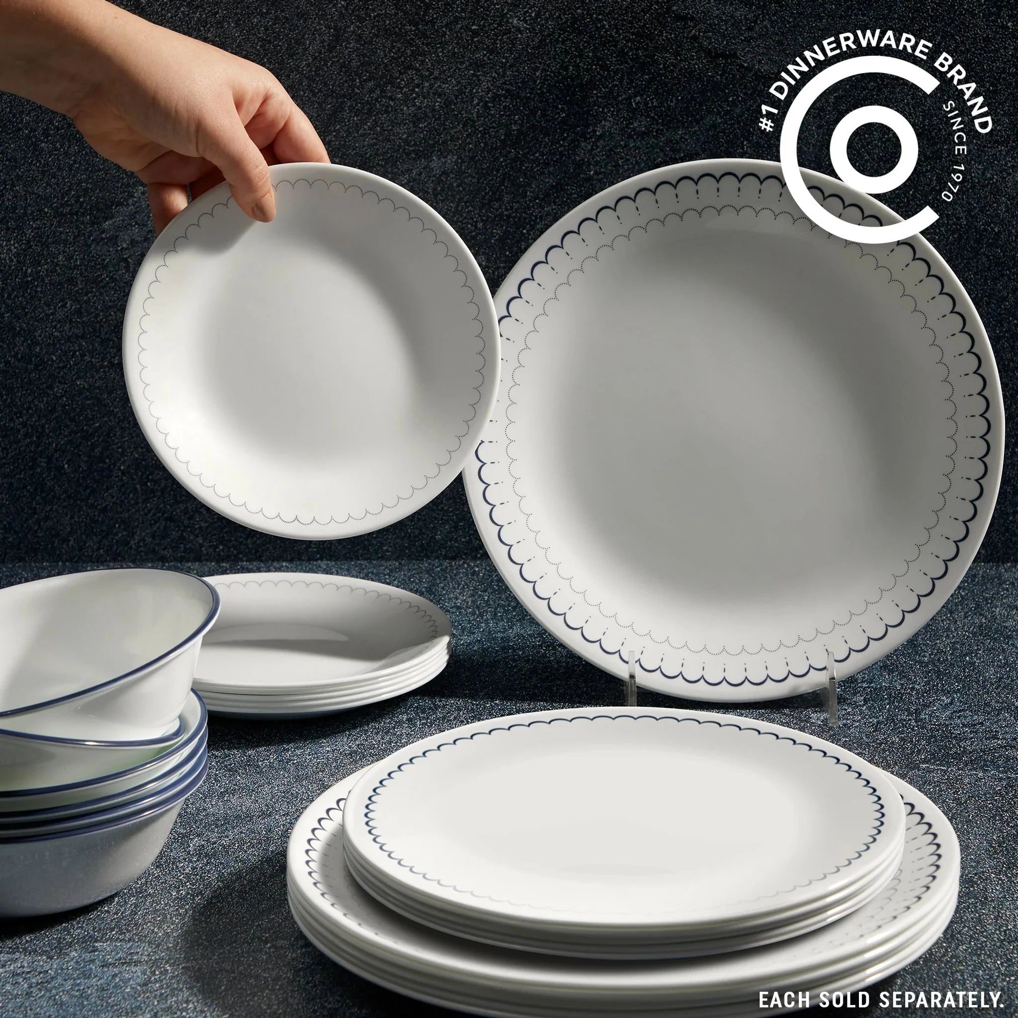 Corelle dinnerware platesplates Caspian Lace 8.5 Salad Plate - Image 4