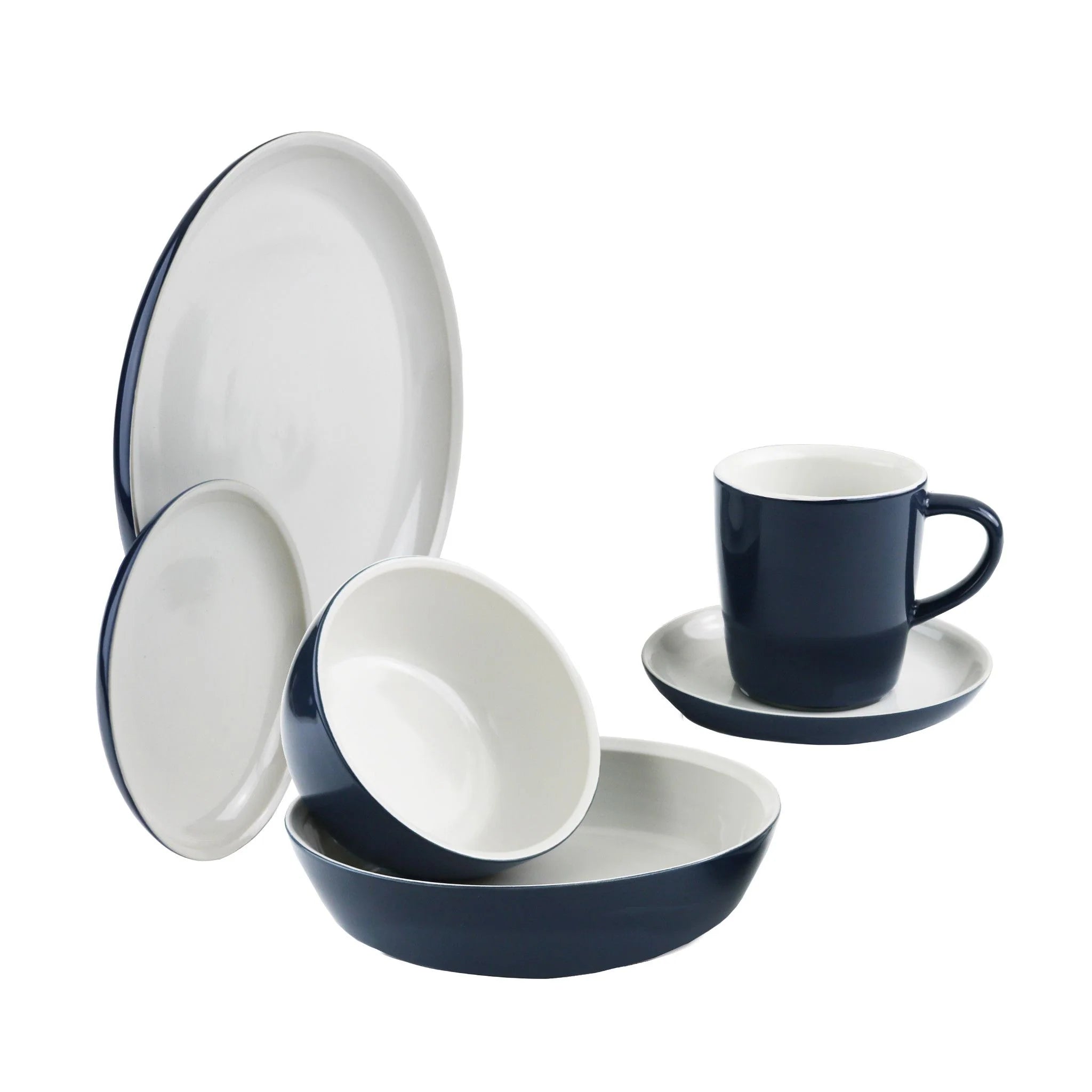 Corelle dinnerware platesplates 6-piece Midnight Blue Dinnerware Set , Service for 1