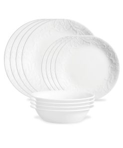 Corelle dinnerware platesplates Bella Faenza 12-piece Dinnerware Set, Service for 4