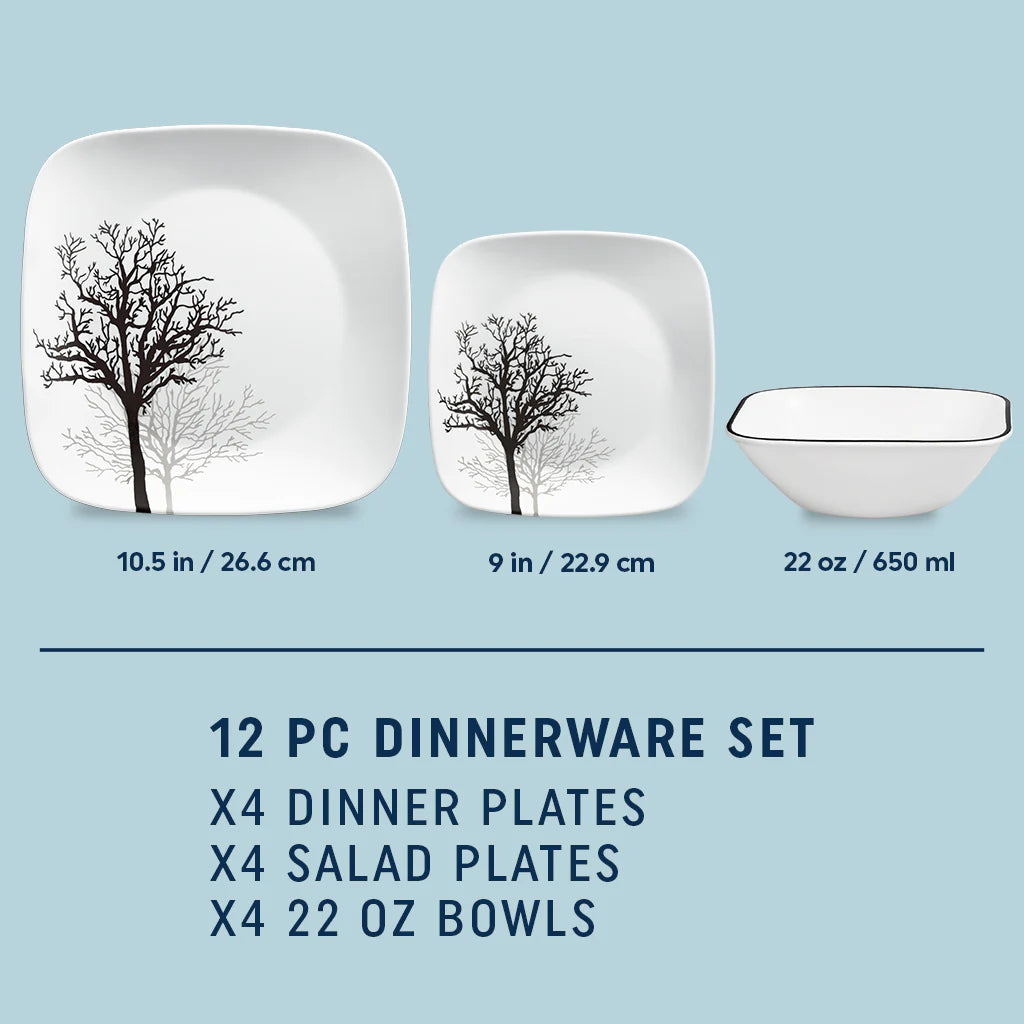 Corelle dinnerware platesplates Timber Shadows 18-piece Dinnerware Set, Service for 6 - Image 3