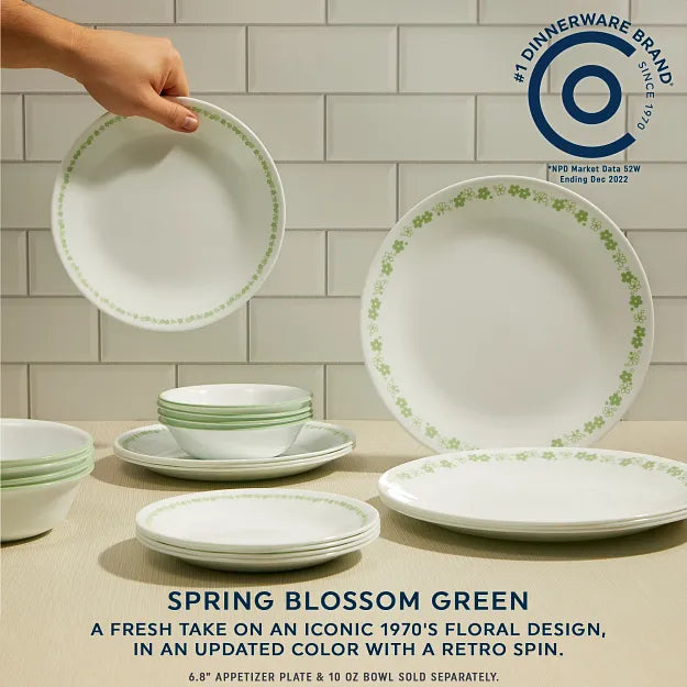 Corelle dinnerware platesplates Spring Blossom Green 12-piece Dinnerware Set, Service for 4 - Image 5