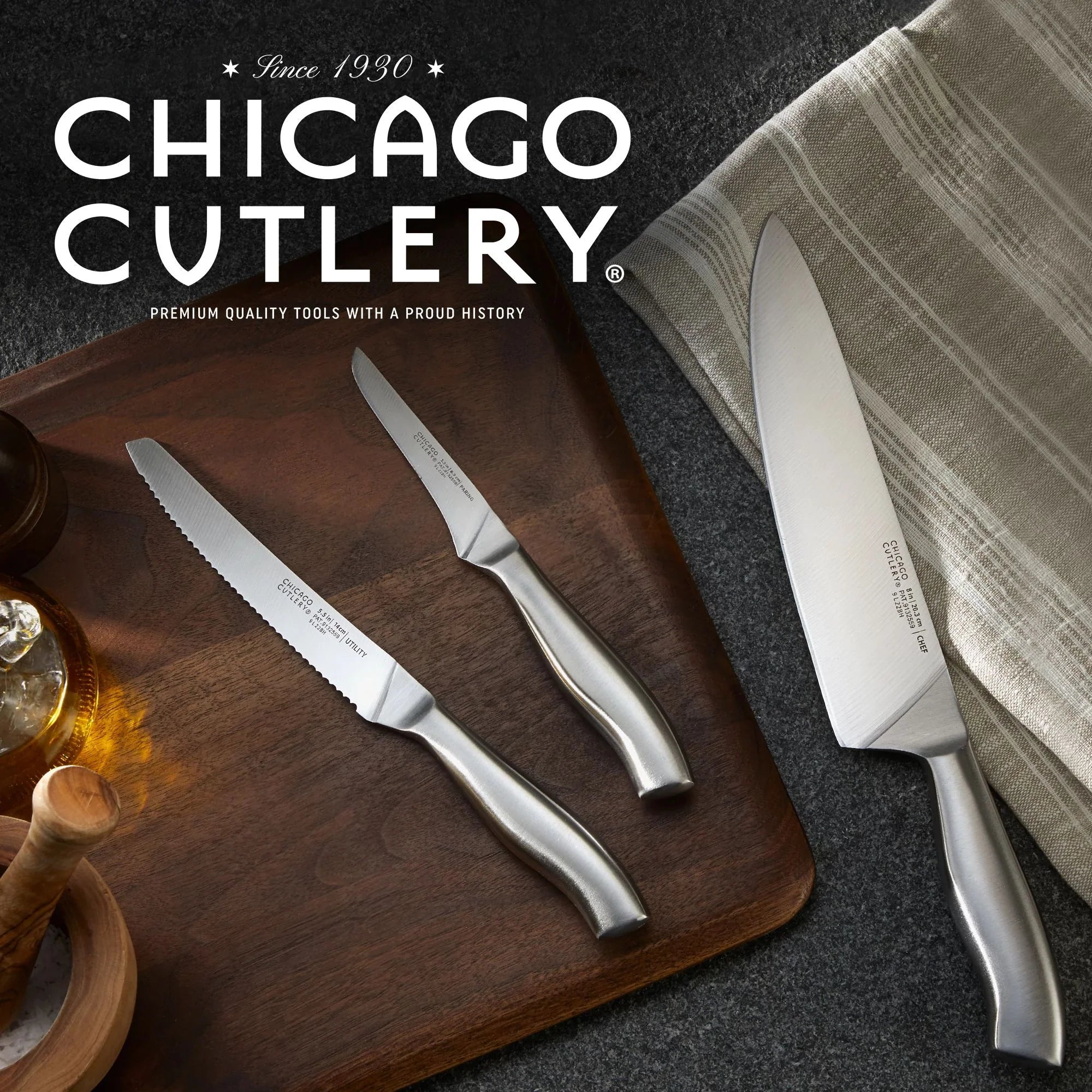 Corelle dinnerware platesplates Insignia Steel Corelle 3-piece Knife Set - Image 5