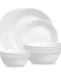 Corelle dinnerware platesplates Winter Frost White 16-piece Mugless Dinnerware Set, Service for 4