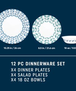 Alternative view of Corelle dinnerware platesplates Global Collection Northern Pines 12-piece Dinnerware Set, Service for 4