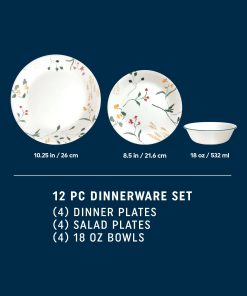 Alternative view of Corelle dinnerware platesplates Wildflower Scatter 12-piece Dinnerware Set, Service for 4