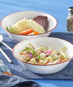 Alternative view of Corelle dinnerware platesplates Radiant Red Banded 1-quart Serving Bowls, 2-pack