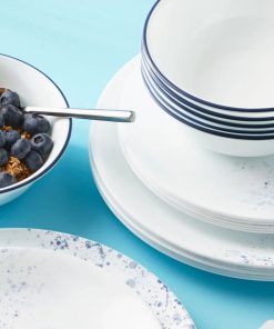 Alternative view of Corelle dinnerware platesplates Indigo Speckle 18-piece Dinnerware Set, Service for 6
