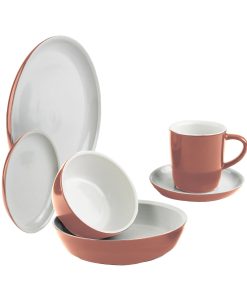 Corelle dinnerware platesplates 6-piece Red Clay Dinnerware Set , Service for 1
