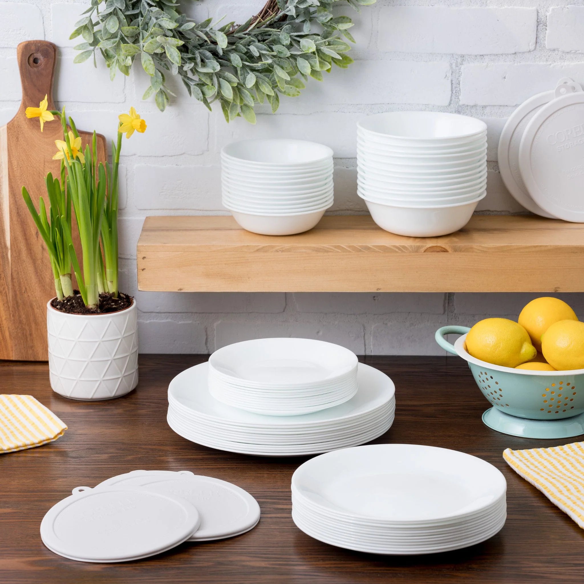 Corelle dinnerware platesplates Winter Frost White 66-piece Dinnerware Set, Service for 12 - Image 3