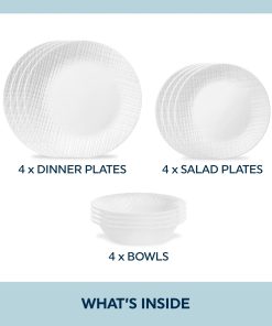 Alternative view of Corelle dinnerware platesplates Linen Weave 12-piece Dinnerware Set, Service for4
