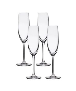 Corelle dinnerware platesplates Bangkok Bliss Champagne Flute Glasses (4-Pieces), 6-ounce, Dishwasher Safe, Lead-free Crystalline