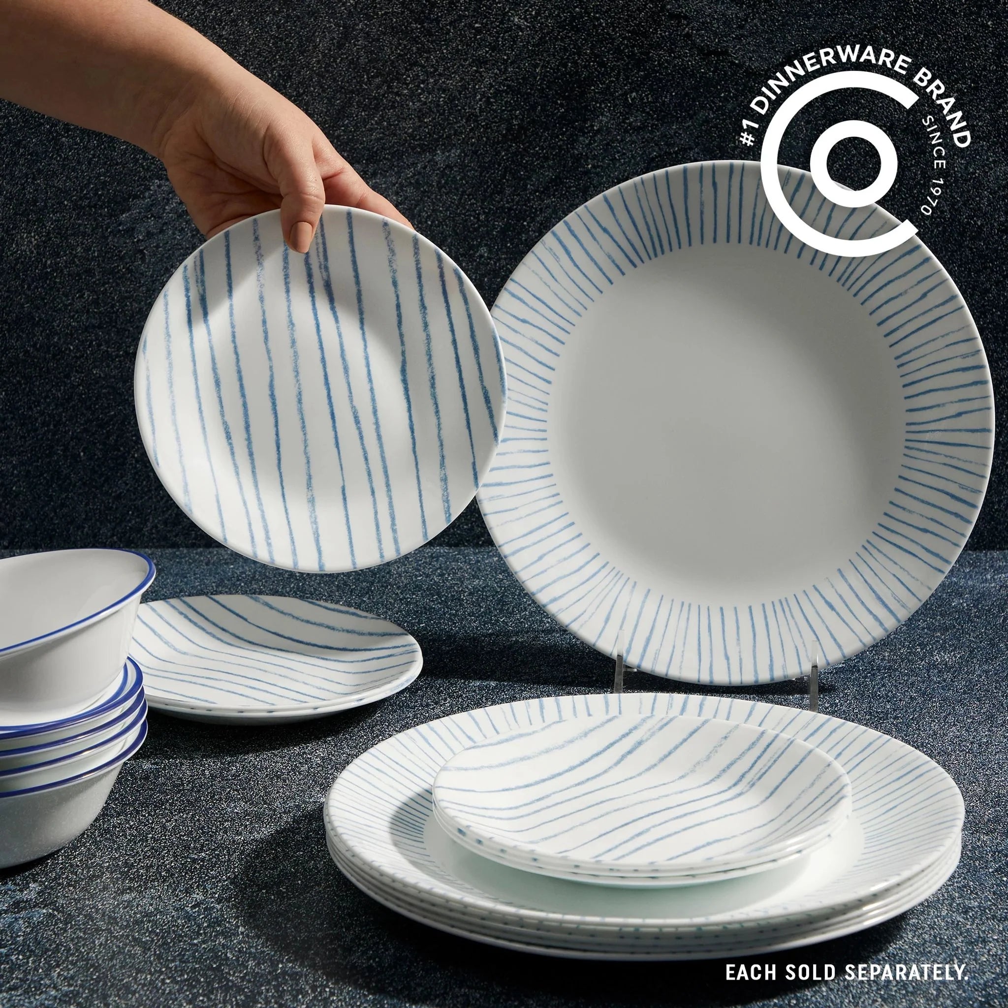 Corelle dinnerware platesplates Botanical Stripes 6.75 Appetizer Plate - Image 4