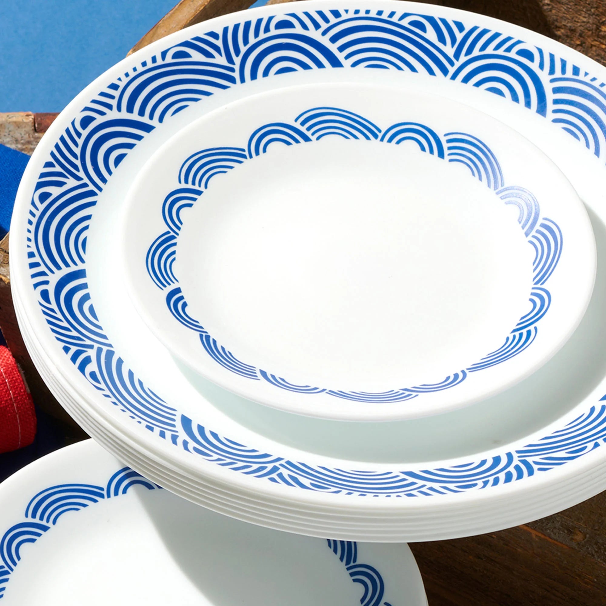 Corelle dinnerware platesplates Rolling Waves 18-piece Dinnerware Set, Service for 6 - Image 6