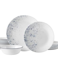 Corelle dinnerware platesplates Indigo Speckle 18-piece Dinnerware Set, Service for 6