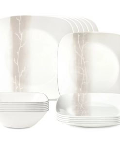 Corelle dinnerware platesplates Square Wandering Grove 18-piece Dinnerware Set, Service for 6