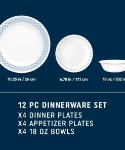 Alternative view of Corelle dinnerware platesplates Amelia 12-piece Dinnerware Set, Service for 4