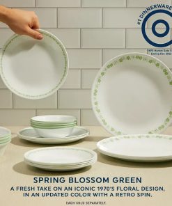 Alternative view of Corelle dinnerware platesplates Spring Blossom Green 8.5 Salad Plate