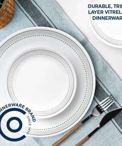 Alternative view of Corelle dinnerware platesplates Mystic Gray 18-piece Mugless Dinnerware Set, Service for 6
