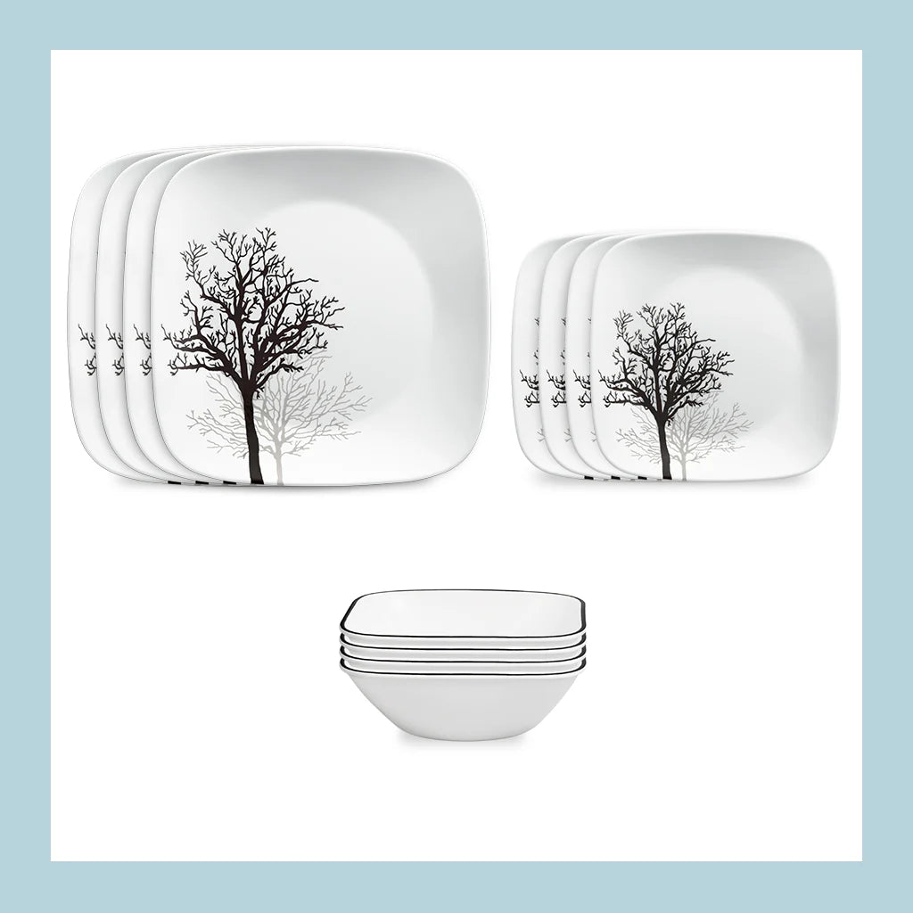 Corelle dinnerware platesplates Timber Shadows 12-piece Dinnerware Set, Service for 4 - Image 3