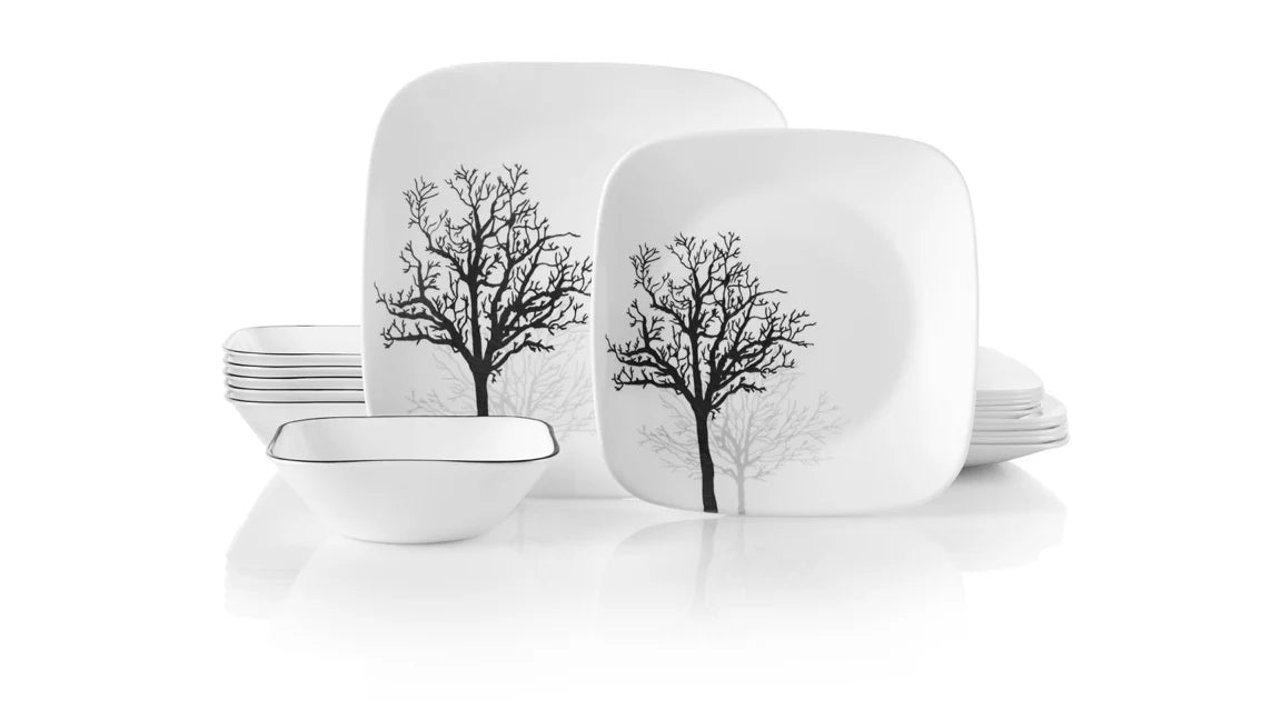 Corelle dinnerware platesplates Timber Shadows 18-piece Dinnerware Set, Service for 6